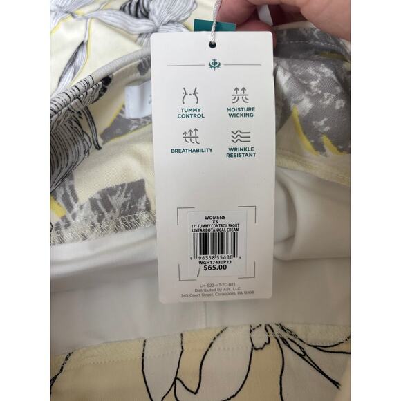 Lady Hagen Women’s Linear Botanical Cream 17” Tummy Control Skort Size XS - Picture 6 of 6